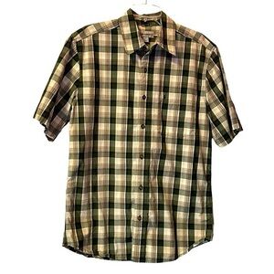 Carhartt Men's Casual Plaid Shirt - Olive and Beige